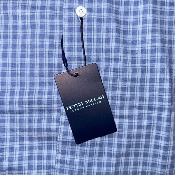 Peter Millar Crown Crafted Flex Finish Chambray Check Shirt - Picture 2 of 7